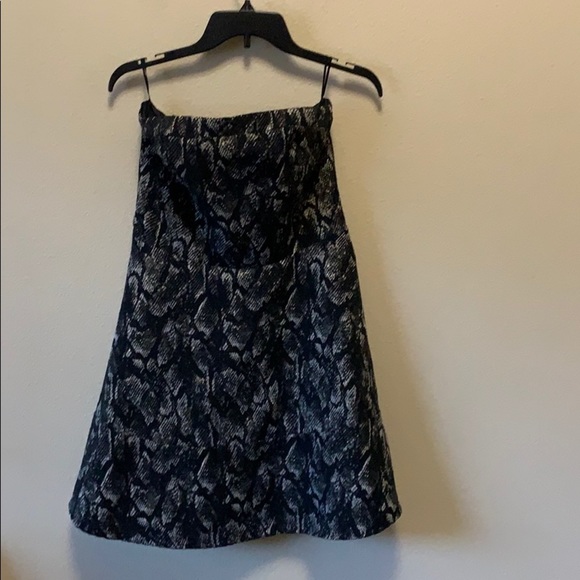 Express sz 8 strapless black gold snakeskin dress cocktail party - Picture 1 of 7